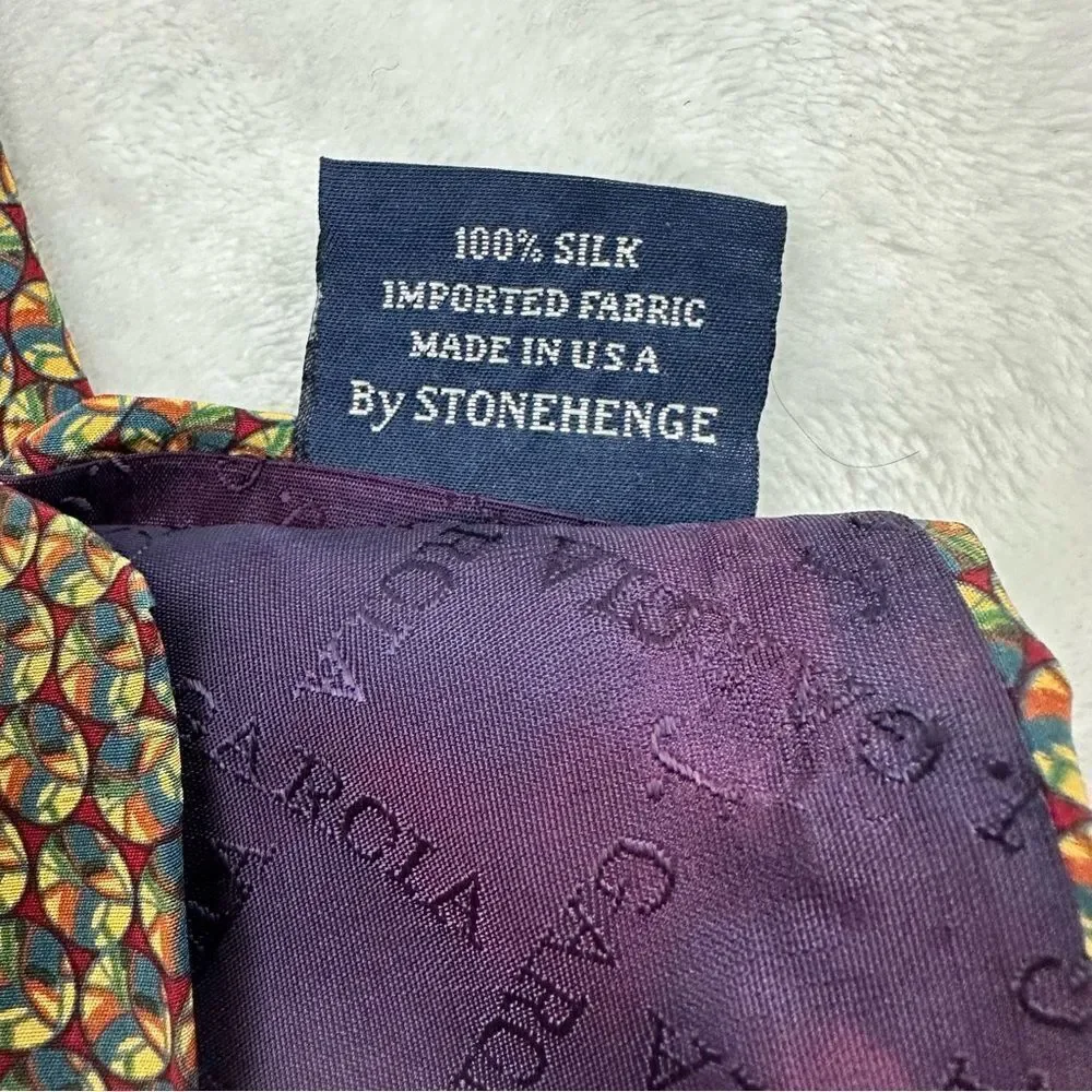 J. Garcia Clockworks‎ Collection Eight multi color print silk tie